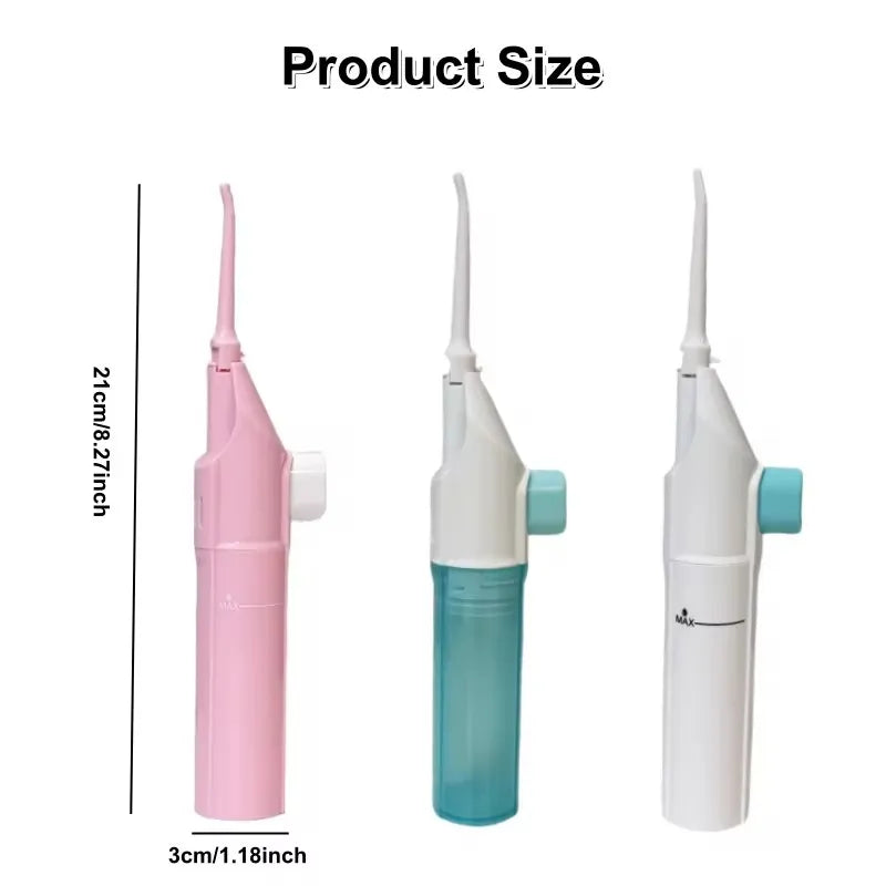 Portable Dental Water Flosser High Pressure Manual Oral Irrigator for Household Teeth Cleaning