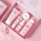 Sakura Skin Care Set 5 Piece Korean Moisturizing Cleansing Fine Line Gift Set for Women