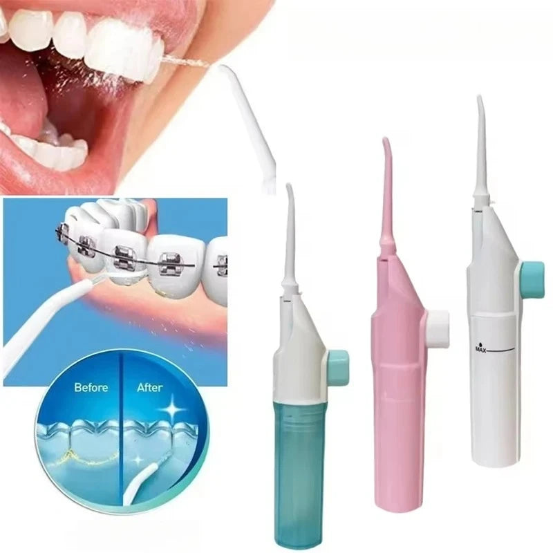 Portable Dental Water Flosser High Pressure Manual Oral Irrigator for Household Teeth Cleaning