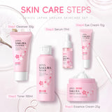 Sakura Skin Care Set 5 Piece Korean Moisturizing Cleansing Fine Line Gift Set for Women