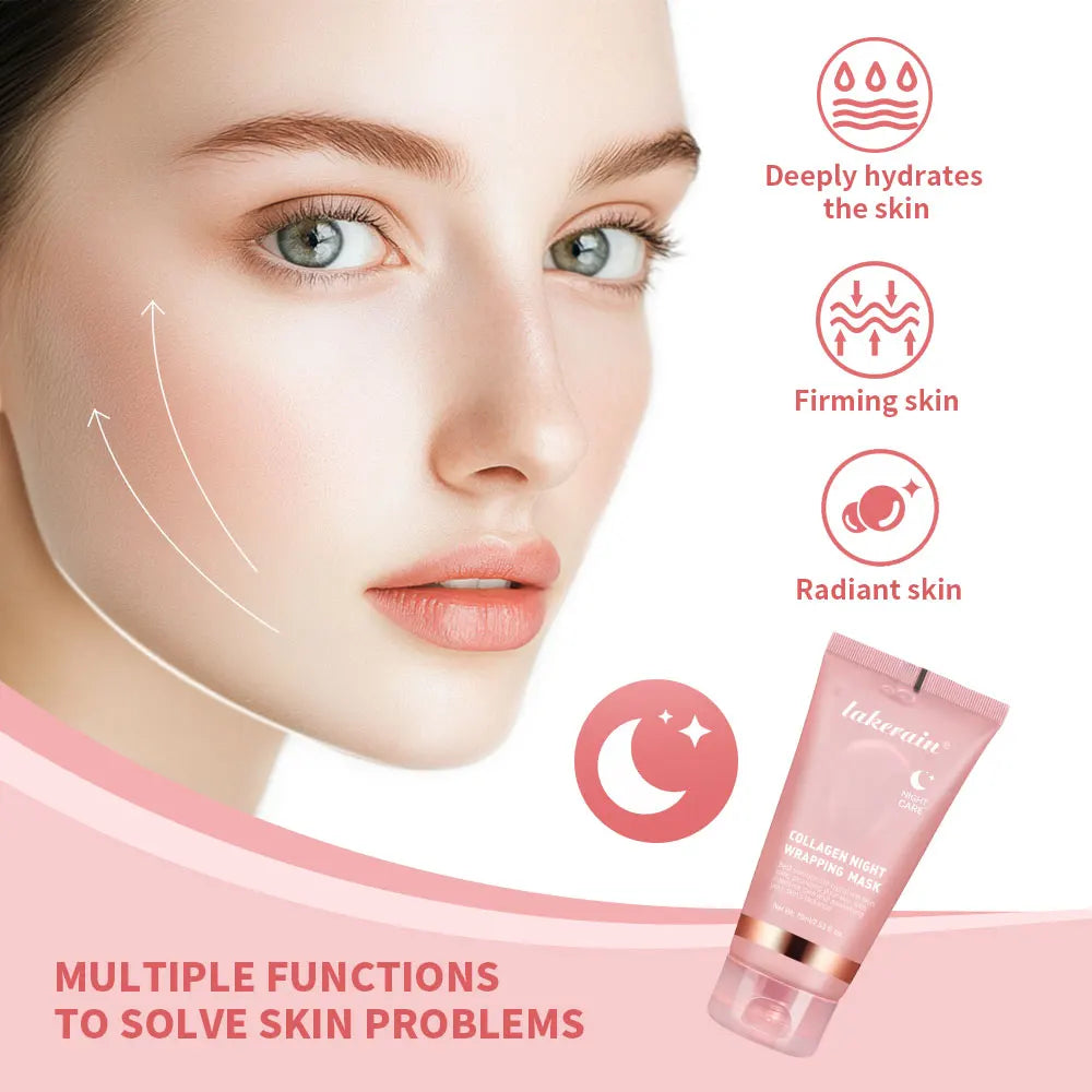 Korean Collagen Mask Deep Collagen Peel Off Overnight Face Mask Firming Lifting Hydrating Skin Care for Women